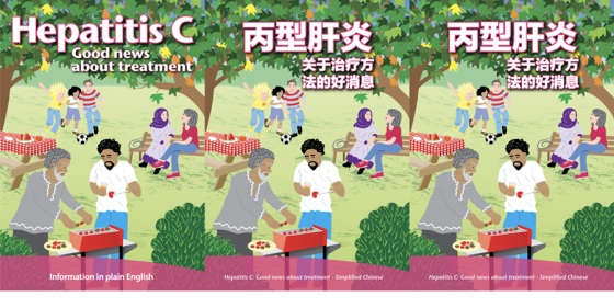 image of the three brochure covers featuing a bright illustration of people in the park