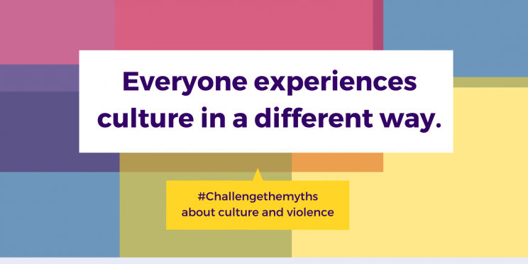 Decorated tile reading 'Everyone experiences culture in a different way